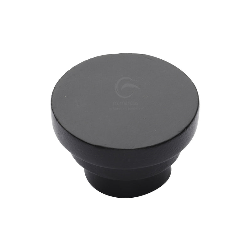 Matt Black Rustic Iron Cabinet Knob Round Stepped Design 32mm - FB3624 32 - Choice Handles
