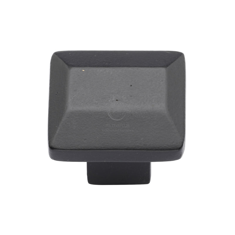 Matt Black Rustic Iron Cabinet Knob Trapezoid Design 32mm - FB3625 - Choice Handles
