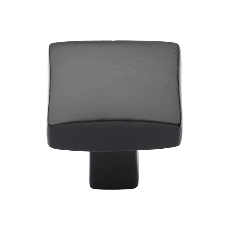 Matt Black Rustic Iron Cabinet Knob Square Convex Design 32mm - FB3678 32 - Choice Handles