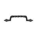 Matt Black Rustic Iron Cabinet Pull Twist Design 143mm CTC - FB370 143 - Choice Handles