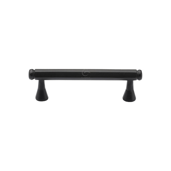 Matt Black Rustic Iron Cabinet Pull Hexagon Design 96mm CTC - FB371 96 - Choice Handles
