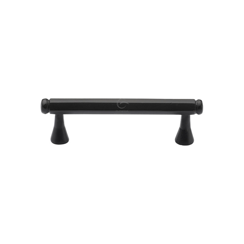 Matt Black Rustic Iron Cabinet Pull Hexagon Design 96mm CTC - FB371 96 - Choice Handles