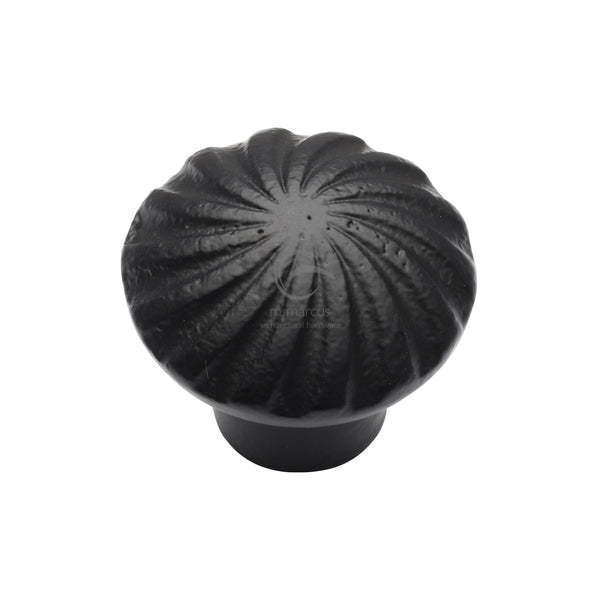 Matt Black Rustic Iron Cabinet Knob Wheel Design 32mm - FB3891 32 - Choice Handles