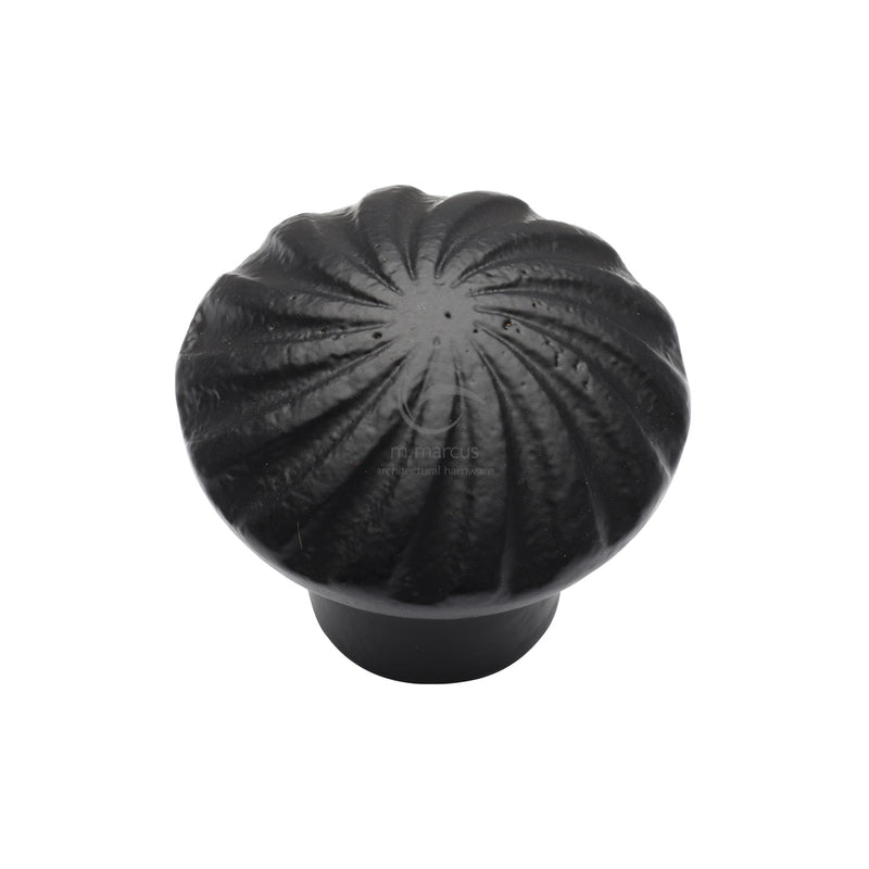 Matt Black Rustic Iron Cabinet Knob Wheel Design 32mm - FB3891 32 - Choice Handles