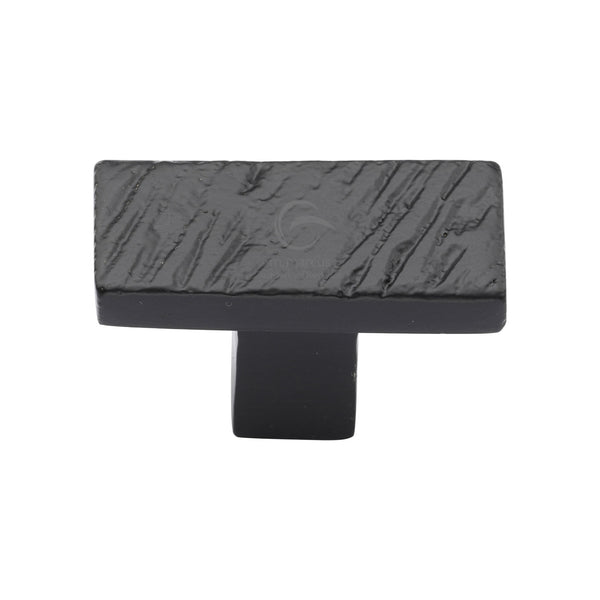 Matt Black Rustic Iron Cabinet Knob Textured Design 41mm - FB3896 - Choice Handles