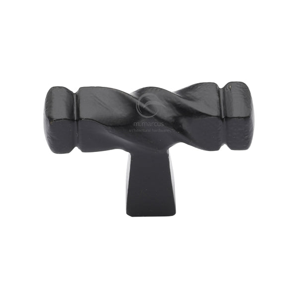 Matt Black Rustic Iron Cabinet Knob Twist Design 44mm - FB399 - Choice Handles