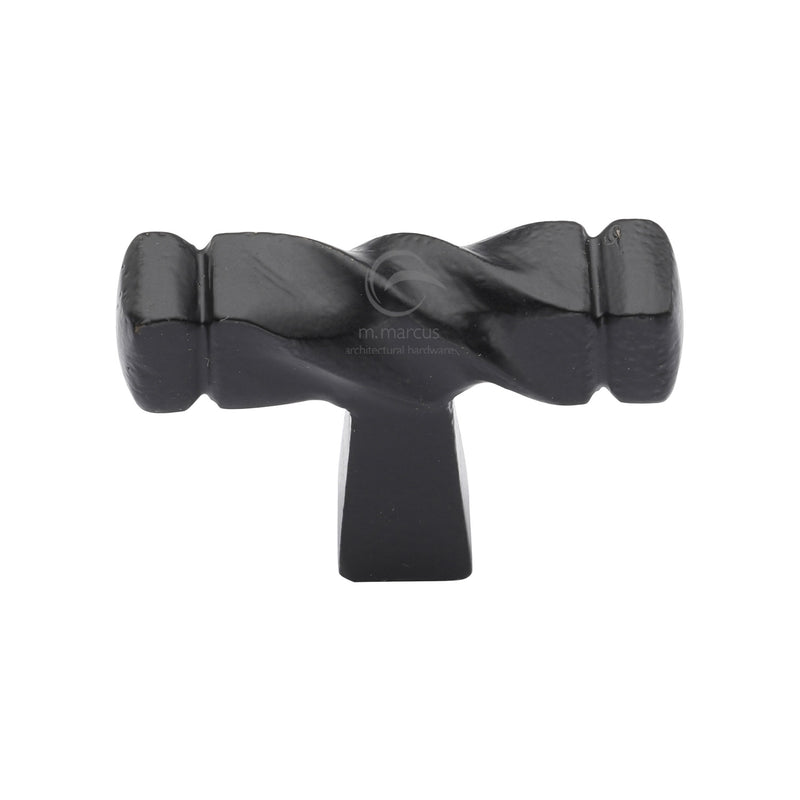 Matt Black Rustic Iron Cabinet Knob Twist Design 44mm - FB399 - Choice Handles