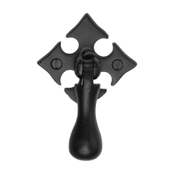 Matt Black Rustic Iron Fleur-De-Lys Cabinet Drop Pull - FB6261 - Choice Handles