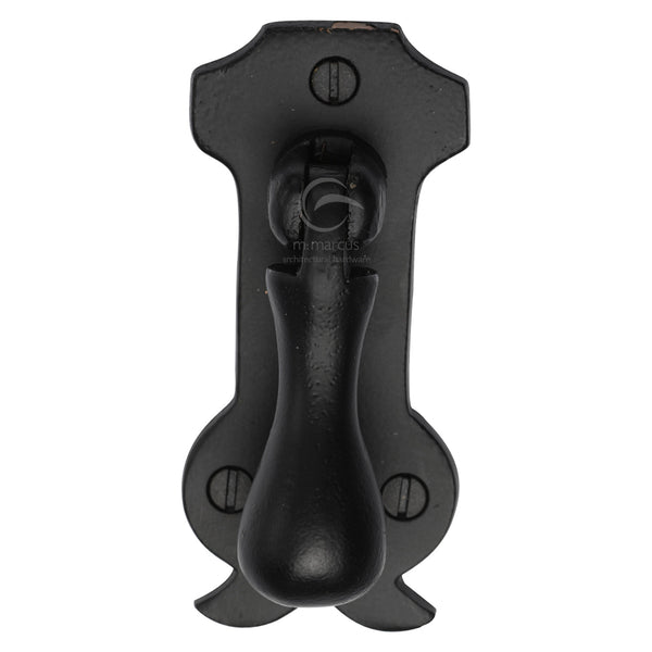 Matt Black Rustic Iron Cabinet Drop Pull On Plate - FB6263 - Choice Handles
