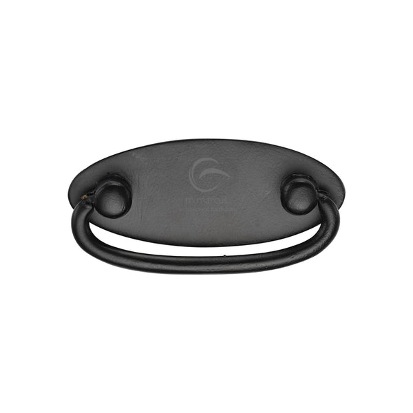 Matt Black Rustic Iron Oval Drop Pull - FB6266 - Choice Handles