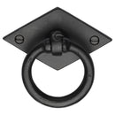 Matt Black Rustic Iron Diamond Cabinet Ring Drop Pull - FB6301 - Choice Handles