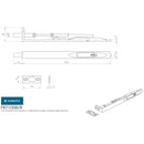 Eurospec - Flush Bolt Radius 204mm x 20mm - Matt Black - FBT1008MB/R - Choice Handles