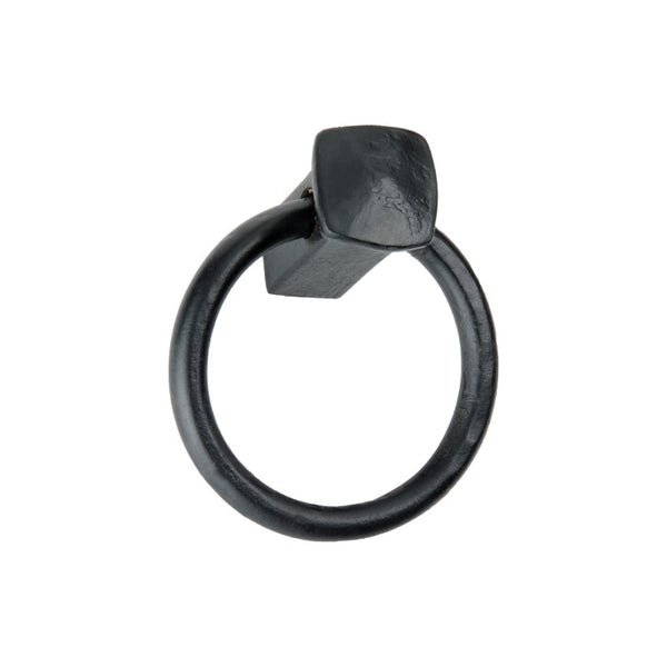 Spira Brass - Quadrate Ring Drop Pull  - Matt Black - FC252 - Choice Handles
