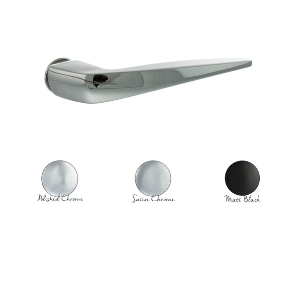 Forme Foglia Lever Door Handle on Concealed Round Rose - Polished Chrome - FCR272PC