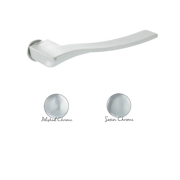 Forme Olimpia Lever Door Handle on Concealed Round Rose - Satin Chrome - FCR280SC