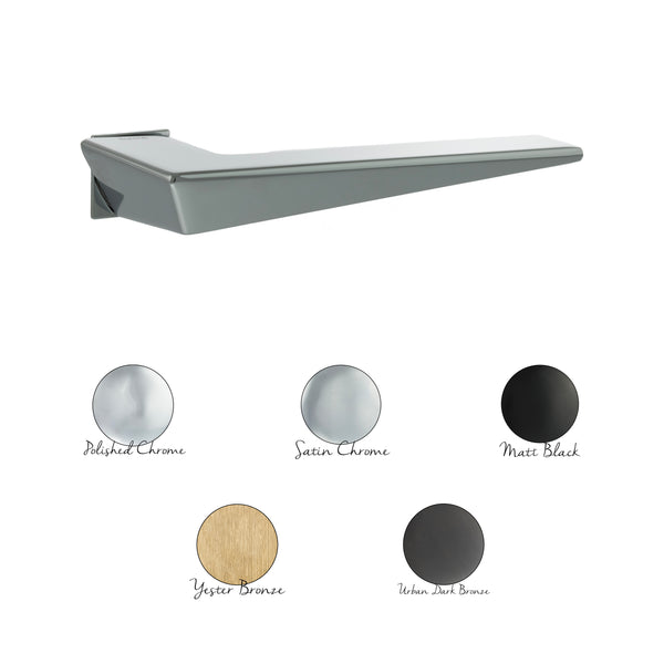 Forme Naxos Lever Door Handle on Concealed Square Rose - Satin Chrome - FCS215SC