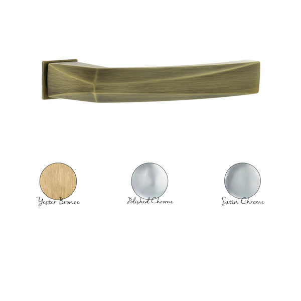 Forme Crystal Lever Door Handle on Concealed Square Rose - Polished Chrome - FCS268PC