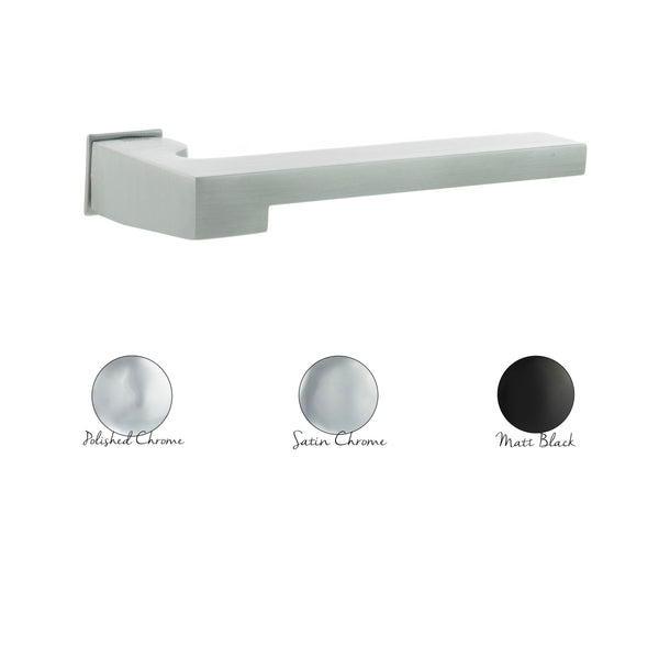 Forme Ginevra Lever Door Handle on Concealed Square Rose - Satin Chrome - FCS430SC