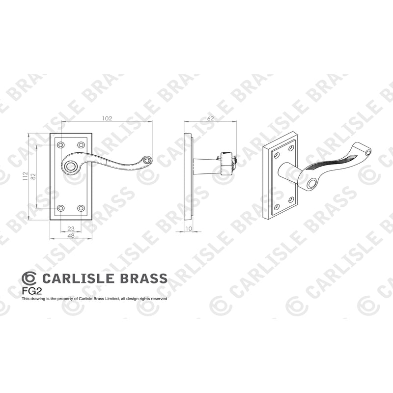 Carlisle Brass - Georgian Lever on Latch Backplate - Polished Brass - FG2 - Choice Handles