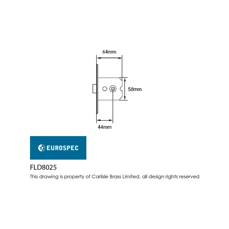 Eurospec - Flat Deadlock 64mm - Satin Chrome Plated - FLD8025SCP - Choice Handles