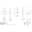 Eurospec - Easi-T Flat Latch 76mm - Satin Stainless Steel - FLL5030SSS - Choice Handles