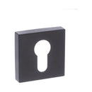 STATUS Euro Escutcheons on S4 Square Rose - Matt Black - S4ESCESMB - Choice Handles