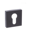 CleanTouch Anti-Bac Euro Escutcheons on Minimal Square Rose - Matt Black - CTFMSEMB - Choice Handles