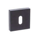 CleanTouch Anti-Bac Key Escutcheons on Minimal Square Rose - Matt Black - CTFMSKMB - Choice Handles