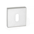 CleanTouch Anti-Bac Key Escutcheons on Minimal Square Rose - Satin Chrome - CTFMSKSC - Choice Handles