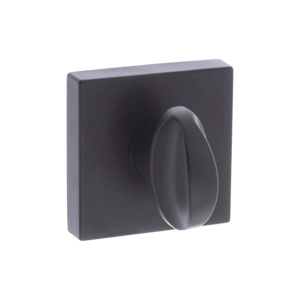 CleanTouch Anti-Bac WC Turn and Release on Minimal Square Rose - Matt Black - CTFMSWCMB - Choice Handles
