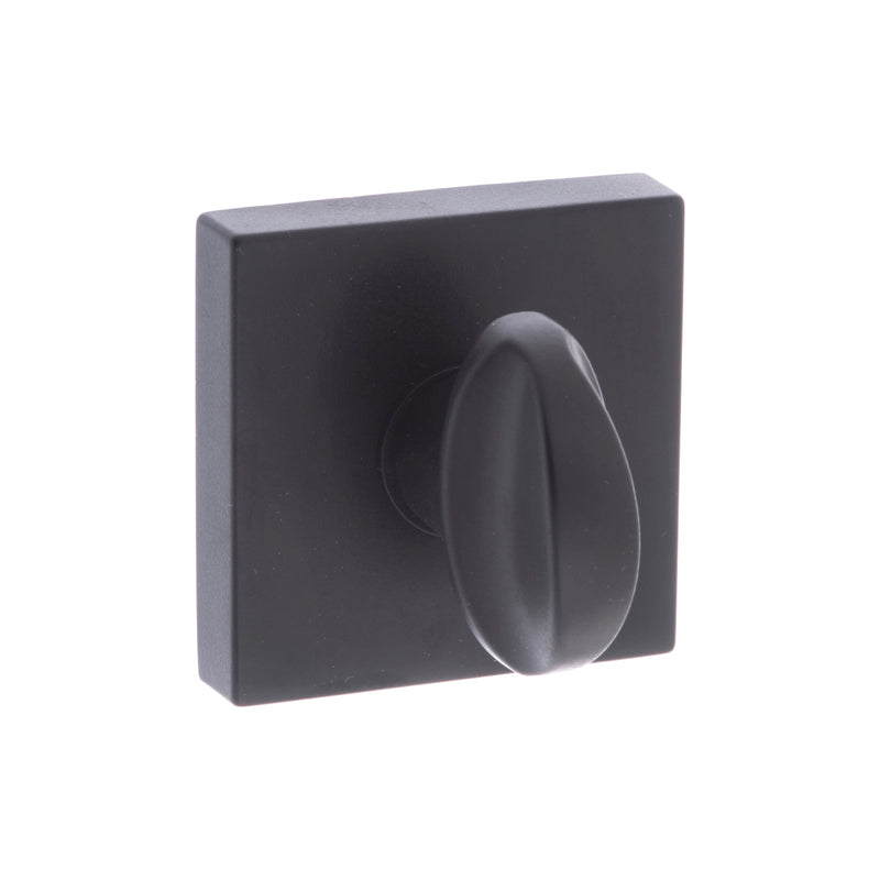 CleanTouch Anti-Bac WC Turn and Release on Minimal Square Rose - Matt Black - CTFMSWCMB - Choice Handles