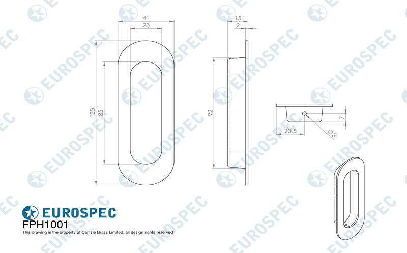 Eurospec - Radius Flush Pull - Bright Stainless Steel - FPH1001BSS