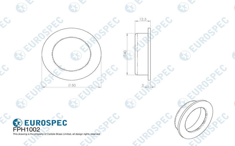 Eurospec - Circular Flush Pull - Satin Stainless Steel - FPH1002SSS