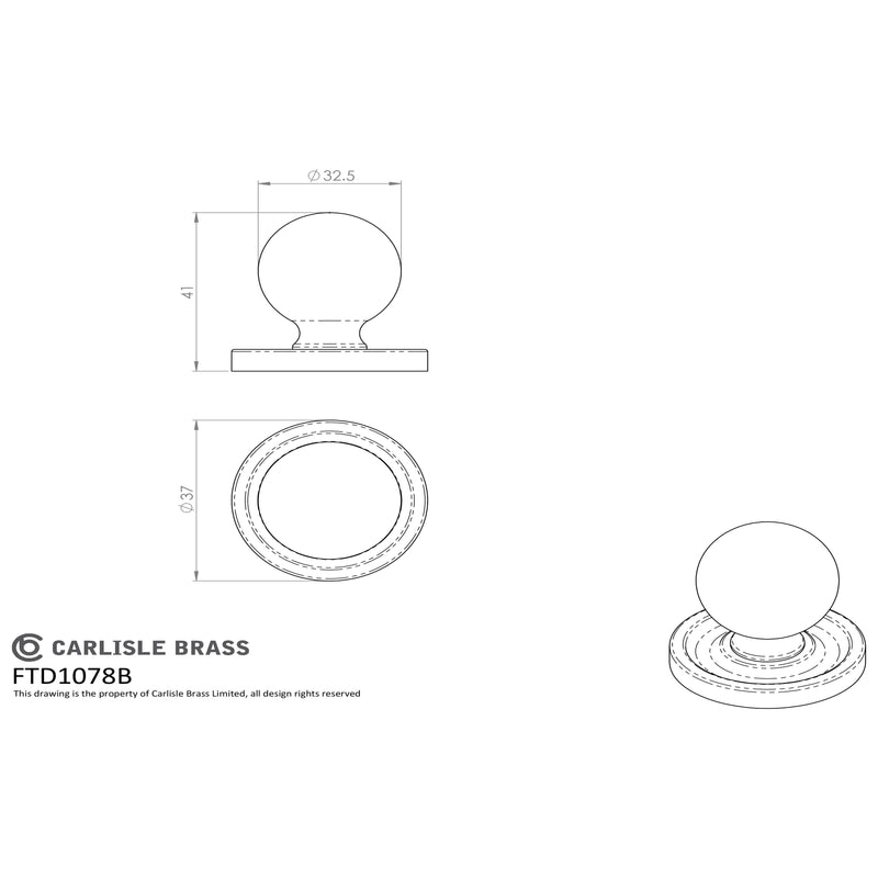 Carlisle Brass - Hammered Pattern Ball Knob 25mm - Pewter Effect - FTD1078BPE - Choice Handles