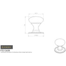 Carlisle Brass - Hollow Victorian Knob 32mm - Polished Brass - FTD1265B - Choice Handles