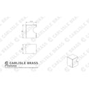 Carlisle Brass - Square Knob 18mm - Polished Chrome - FTD2525ACP - Choice Handles