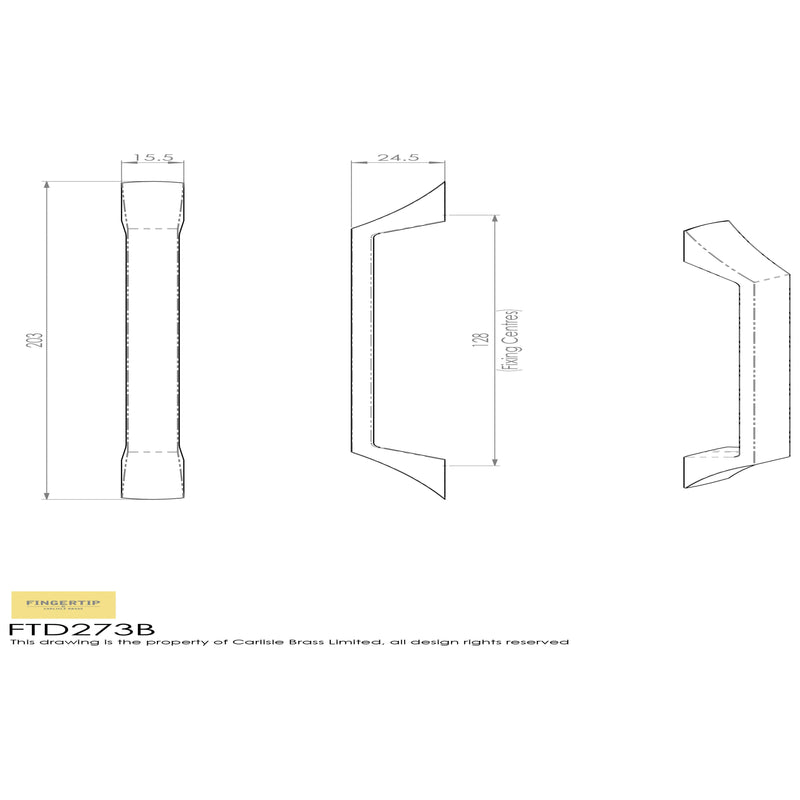 Carlisle Brass - Halcyon Handle 128mm - Satin Nickel - FTD273BSN - Choice Handles