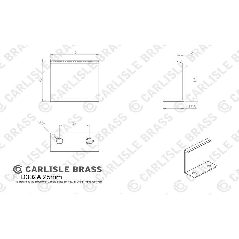 Carlisle Brass - Squared Edge Pull 40mm Satin Brass - Satin Brass - FTD302ASB - Choice Handles