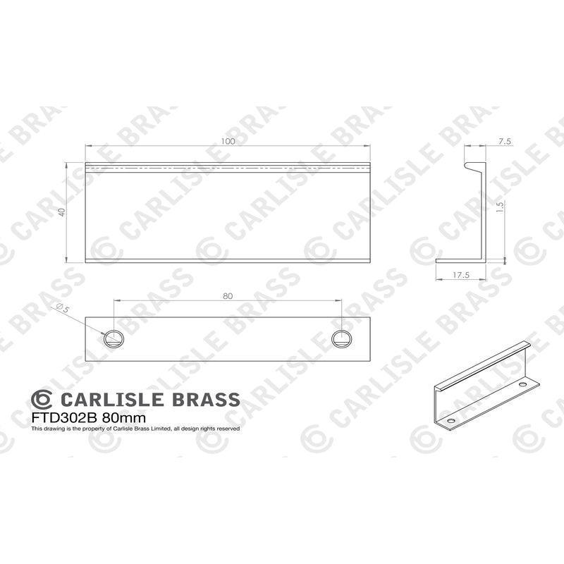 Carlisle Brass - Squared Edge Pull 100mm Satin Nickel - Satin Nickel - FTD302BSN - Choice Handles