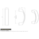 Carlisle Brass - Bridge Handle 128mm - Satin Nickel - FTD3165BSN - Choice Handles