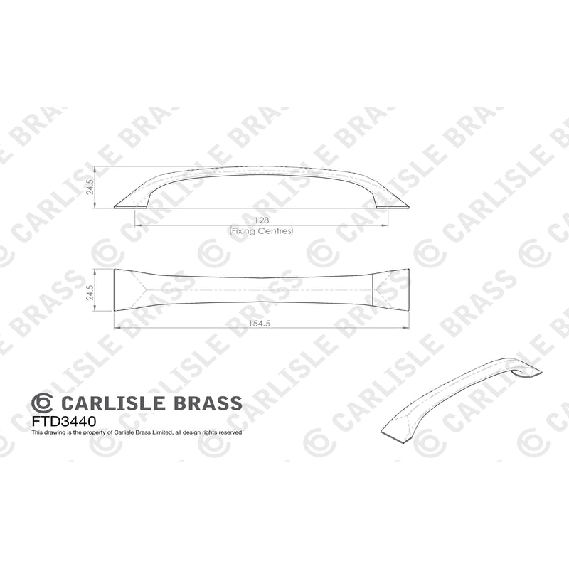 Carlisle Brass - Solo Handle 154mm - Satin Nickel - FTD3440SN - Choice Handles