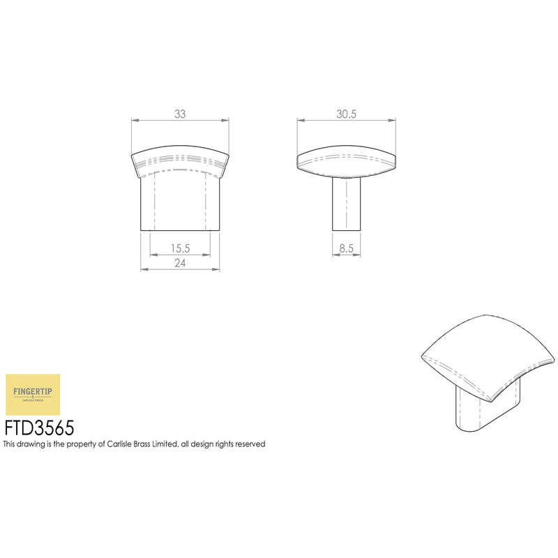 Carlisle Brass - Helio Knob 32mm - Satin Nickel - FTD3565SN