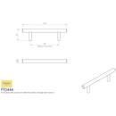 Carlisle Brass - Mini T-Bar Handle 64mm - Polished Chrome - FTD444CP - Choice Handles