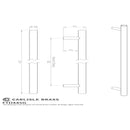 Carlisle Brass - Steel T-Bar Handle 352mm - Polished Chrome - FTD445GCP - Choice Handles