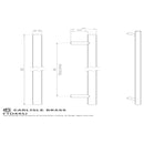 Carlisle Brass - Steel T-Bar Handle 448mm - Satin Nickel - FTD445JSN - Choice Handles
