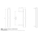 Carlisle Brass - Steel T-Bar Handle 512mm - Satin Nickel - FTD445LSN - Choice Handles