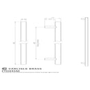 Steel T-Bar Handle 608mm - Matt Black - FTD445MMB - Choice Handles