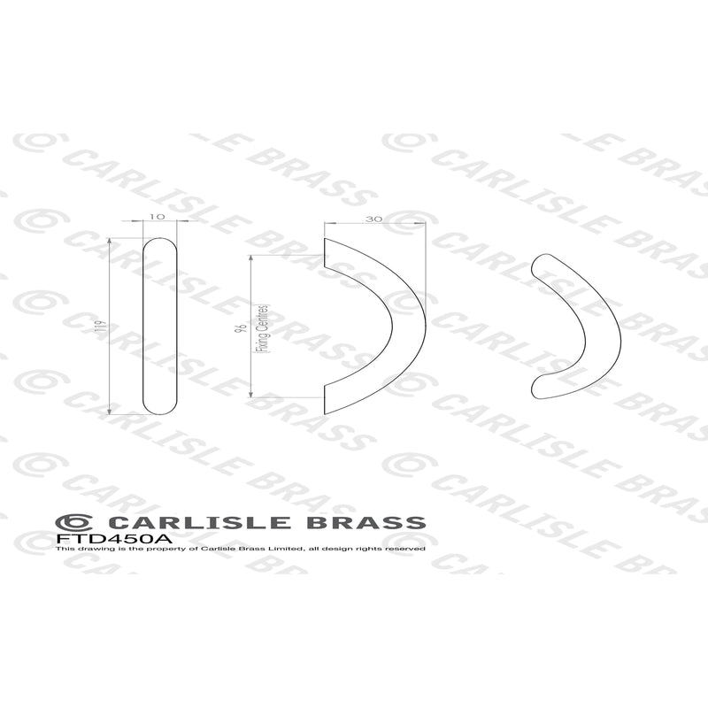 Carlisle Brass - Bow Handle 96mm - Satin Nickel - FTD450ASN - Choice Handles
