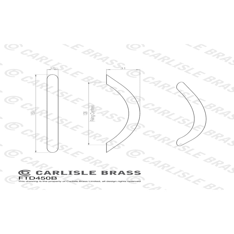 Carlisle Brass - Bow Handle 128mm - Polished Chrome - FTD450BCP - Choice Handles