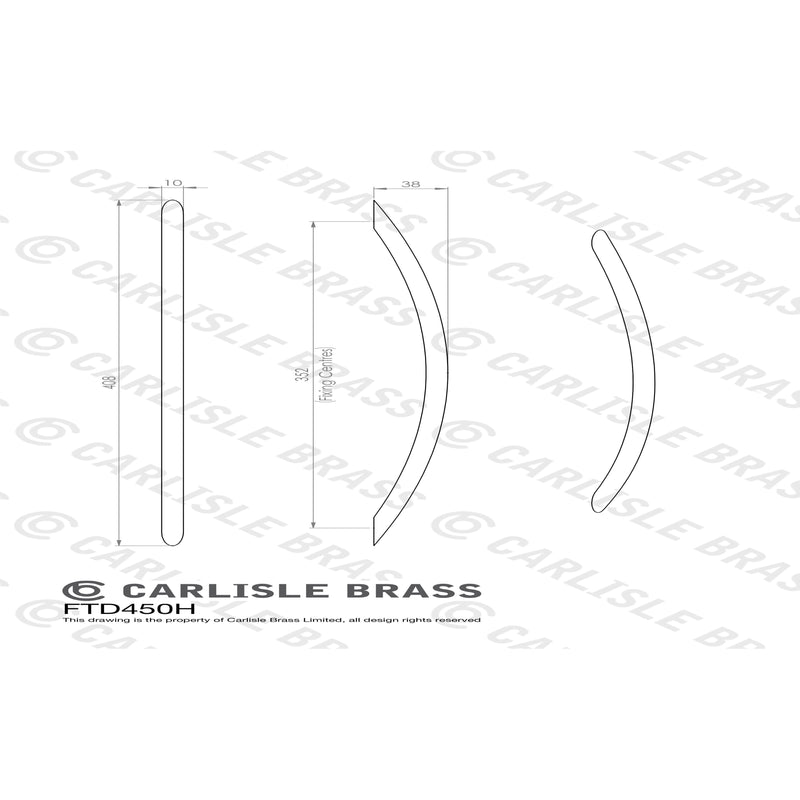 Carlisle Brass - Bow Handle 352mm - Satin Nickel - FTD450HSN